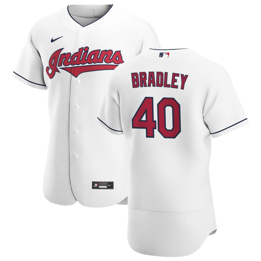 Cleveland Indians 40 Bobby Bradley Men Nike White Home 2020 Authentic Team MLB Jersey